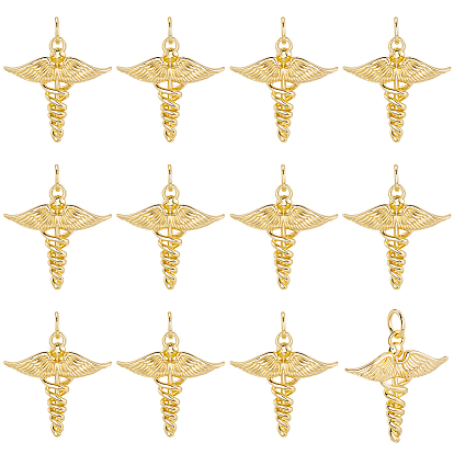12 латунные подвески шт., ангел, стойки покрытие, долговечный, без свинца и без кадмия, с целью перехода в кольце