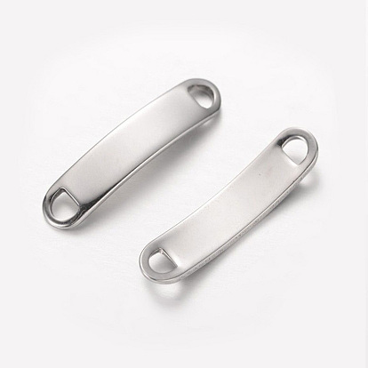 Rectangle 304 Stainless Steel Links Connectors, 38.5x10x1mm, Hole: 4x5mm