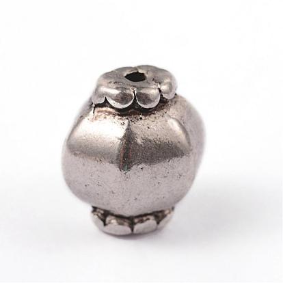 Lantern Tibetan Style Alloy Beads, Lead Free & Cadmium Free, 10.4x9.5x7.5mm, Hole: 1mm