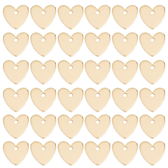 50 шт. Латунные подвески, без никеля , сердце