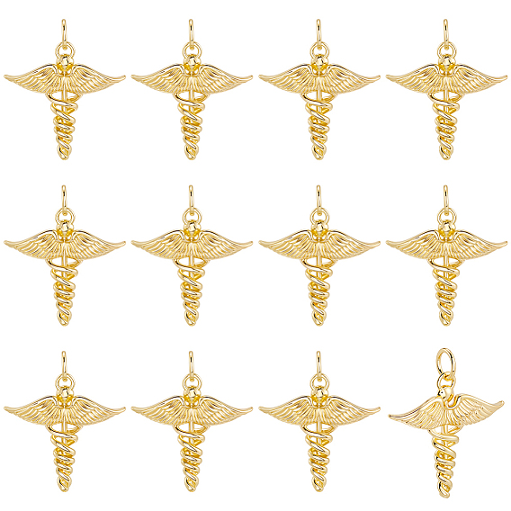 12 латунные подвески шт., ангел, стойки покрытие, долговечный, без свинца и без кадмия, с целью перехода в кольце
