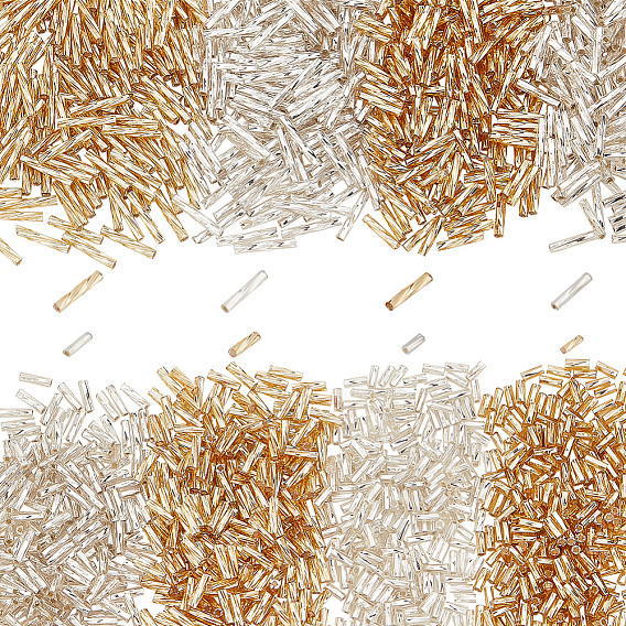 1600шт 8 стиль стеклянные витые стеклярусные бусины, металлических цветов