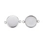 Ion Plating(IP) 304 Stainless Steel Cabochon Connector Settings, Plain Edge Bezel Cups, Flat Round