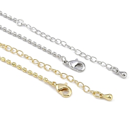 Rack Plating Brass Ball Chain Necklaces for Women, Long-Lasting Plated, Lead Free & Cadmium Free