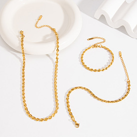 304 Наборы из цепочек, ожерелий и браслетов из нержавеющей стали для унисекс