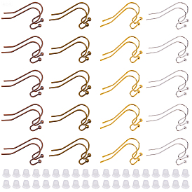 Латунные крючки для сережек, провод уха, с пластиковыми гайками уха