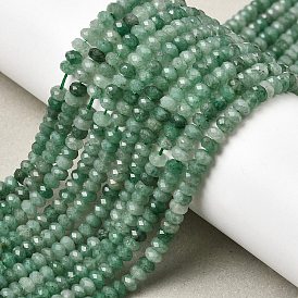 Естественный зеленый авантюрин бисер нитей, рондель, граненые