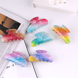 Gradient Rainbow Color Acrylic Claw Hair Clips, DIY Hair Accessories