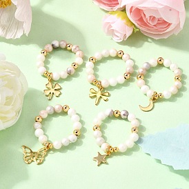 5шт. кольца из натурального персидского нефрита, разнообразные, нержавеющей стали