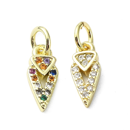 Латунные микро проложить кубического циркония подвески, без кадмия, без никеля и без свинца, с целью перехода в кольце, реальный 18 k позолоченный, стрелы очарование