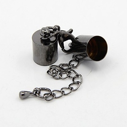 Iron Chain Extender, with Lobster Claw Clasps and Brass Cord Ends