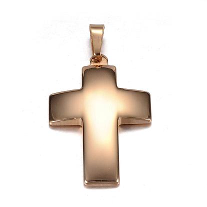 Ion Plating(IP) 304 Stainless Steel Pendants, Cross