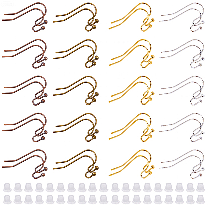 Латунные крючки для сережек, провод уха, с пластиковыми гайками уха