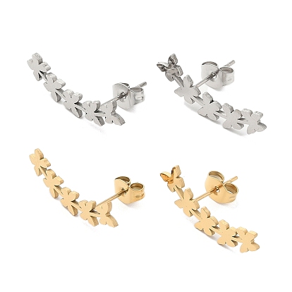 304 из нержавеющей стали серьги, бабочка