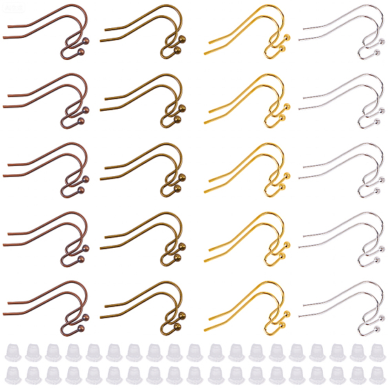 Латунные крючки для сережек, провод уха, с пластиковыми гайками уха