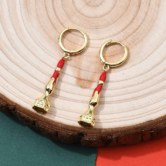 Серьги-кольца из латуни с эмалью, без кадмия и без свинца, стойки покрытие