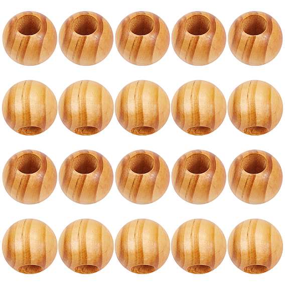 Cuentas de madera de pino, rondo