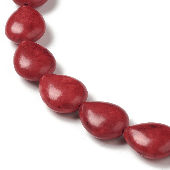 8 Strands Synthetic Howlite Beads Strands, Dyed, Teardrop
