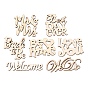 Natural Wood Cabochons, Undyed, Laser Cut, Word, Mixed Shapes