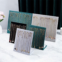 Présentoirs d'organisateur de collier de velours, présentoir à bijoux pour colliers, rectangle