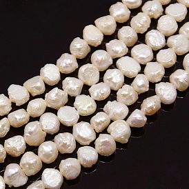 Brins de perles de culture d'eau douce naturelles, 6.5~8x7~9x5~7mm, Trou: 1mm, Environ 54~55 pcs/chapelet, 15.7 pouces ~16.5 pouces