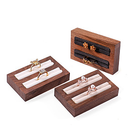 Boîtes à bijoux en velours et bois, présentoir de boucles d'oreilles