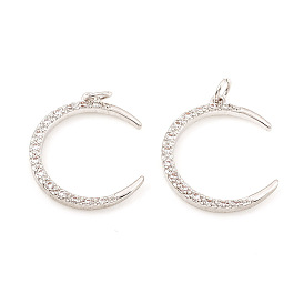 Латунные микро проложить кубического циркония подвески, с прыжковых колец, полумесяц