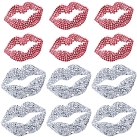 12 шт. 2 цвета, фиксирующие стразы из смолы для губ (с обратной стороны термоклей), железо на заплатах, горный хрусталь, струя