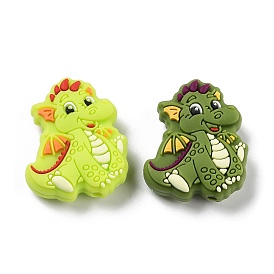 Dinosaur Food Grade Silicone Focal Beads, Chewing Beads For Teethers, DIY Nursing Necklaces Making