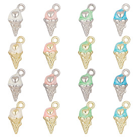 24 шт 8 стили подвески из цинкового сплава с эмалью, мороженое прелести, платиной и золотом
