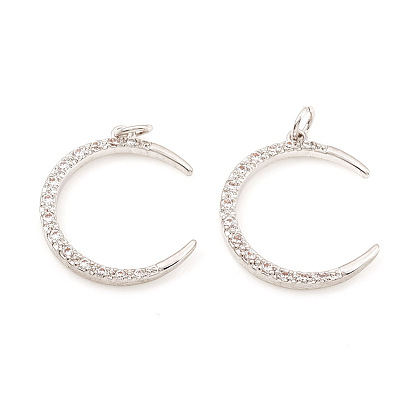 Латунные микро проложить кубического циркония подвески, с прыжковых колец, полумесяц
