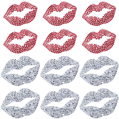 12 шт. 2 цвета, фиксирующие стразы из смолы для губ (с обратной стороны термоклей), железо на заплатах, горный хрусталь, струя