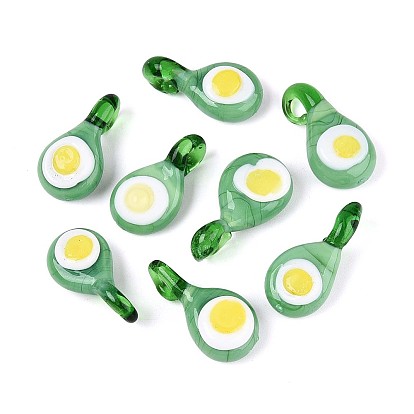 Подвески лэмпворк ручной работы, авокадо