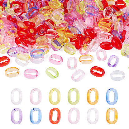 400Pcs Transparent Acrylic Linking Rings, Quick Link Connectors, for Cable Chains Making, Oval