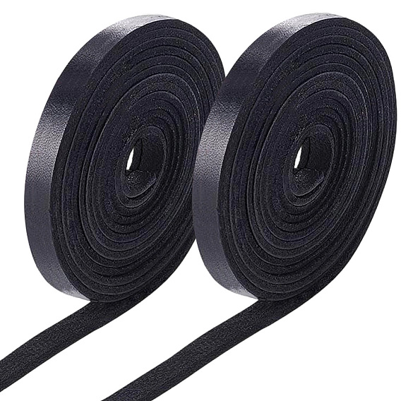 10M Flat Cowhide Cord, for Necklace & Bracelet Making Accessories