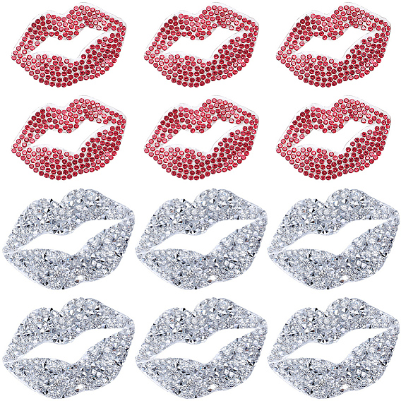 12 шт. 2 цвета, фиксирующие стразы из смолы для губ (с обратной стороны термоклей), железо на заплатах, горный хрусталь, струя