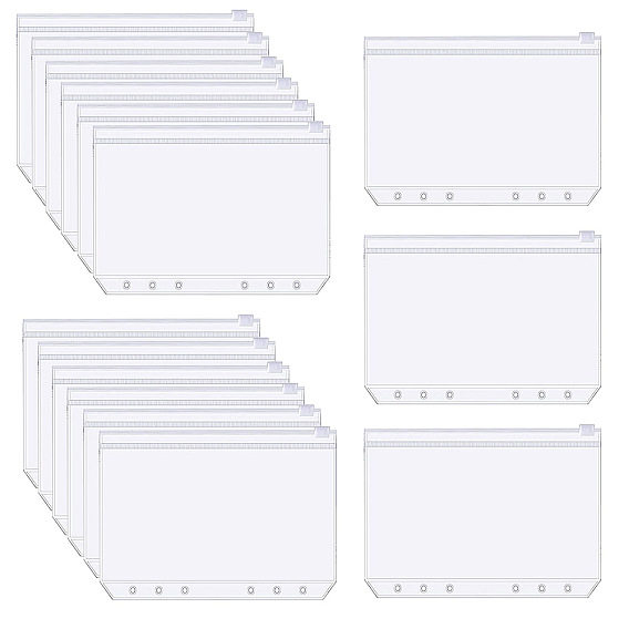 Карманы на молнии, 6-кольцевой держатель для пакетов, папки на молнии с вкладными листами, прямоугольные