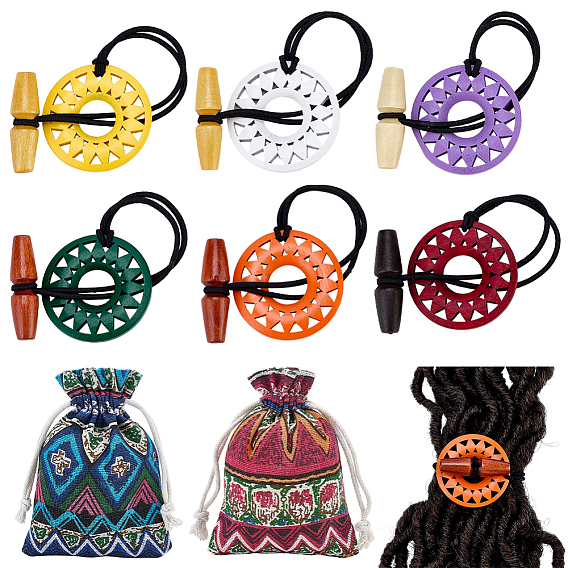 6шт. 6 стили эластичные резинки для волос из полиэстера с рисунком подсолнуха, аксессуары для волос для женщин