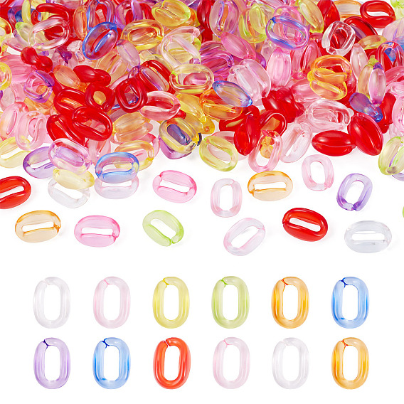 400Stück transparente Acryl-Verbindungsringe, Quick-Link-Anschlüsse, zur Herstellung von Kabelketten, ellipsenförmige