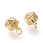 Brass Charms, with Jump Rings, Long-Lasting Plated, 20 Sided Dice Charm