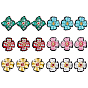 36Pcs 6 Styles Polyester & Plastic Computerized Embroidery Sew on Ornament Accessories, Flower