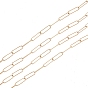Brass Round Oval Paperclip Chain Necklace Making, with Lobster Claw Clasps