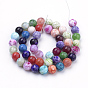Natural Weathered Agate Beads Strands, Dyed, Round