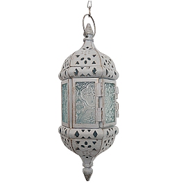 Железный подвесной подсвечник в форме фонаря со стеклянным подсвечником, домашний марокканский подсвечник