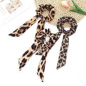 Ткань ленты для волос, резинки для волос для женщин девочек, рисунок для леопарда