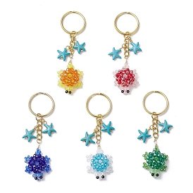 Стеклянные синтетические бирюзовые черепахи брелки