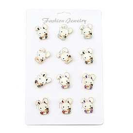 12шт 5 цвета кролик с морковкой эмалевые булавки, булавки для лацканов из сплава для одежды рюкзака