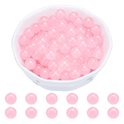 Natural Malaysia Jade Bead Strands, Dyed & Heated, Round Beads
