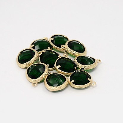 Настоящие 18 кулоны из латуни, граненые треугольник прелести, 16x13x6 мм, отверстие : 1 мм