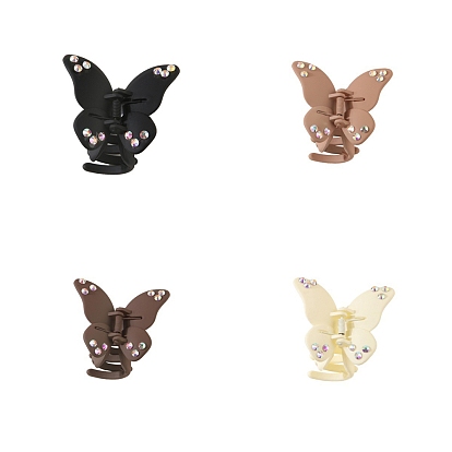 Пластиковые зажимы когтя волос, аксессуары для волос со стразами для женщин и девочек, бабочка